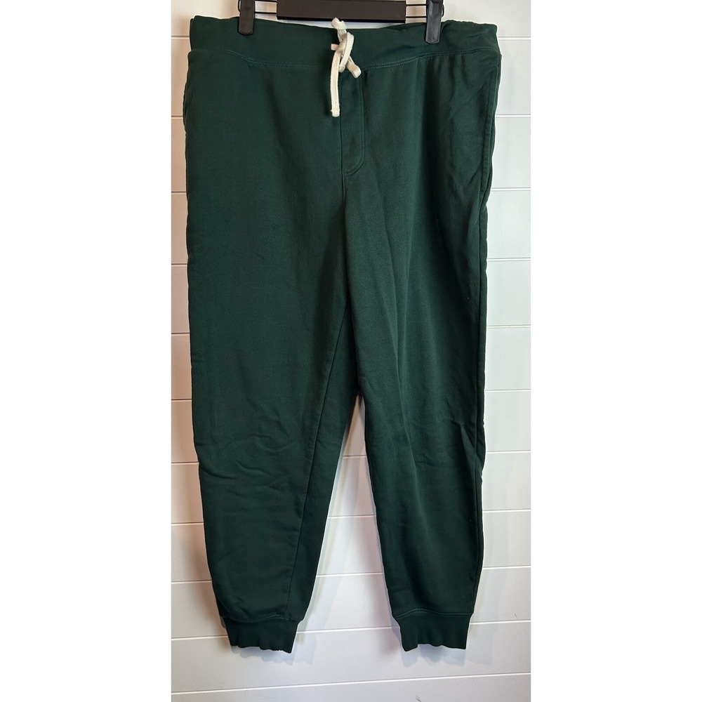 Men's Lands' End School Uniform Jogger Sweatpants Sz Large Evergreen